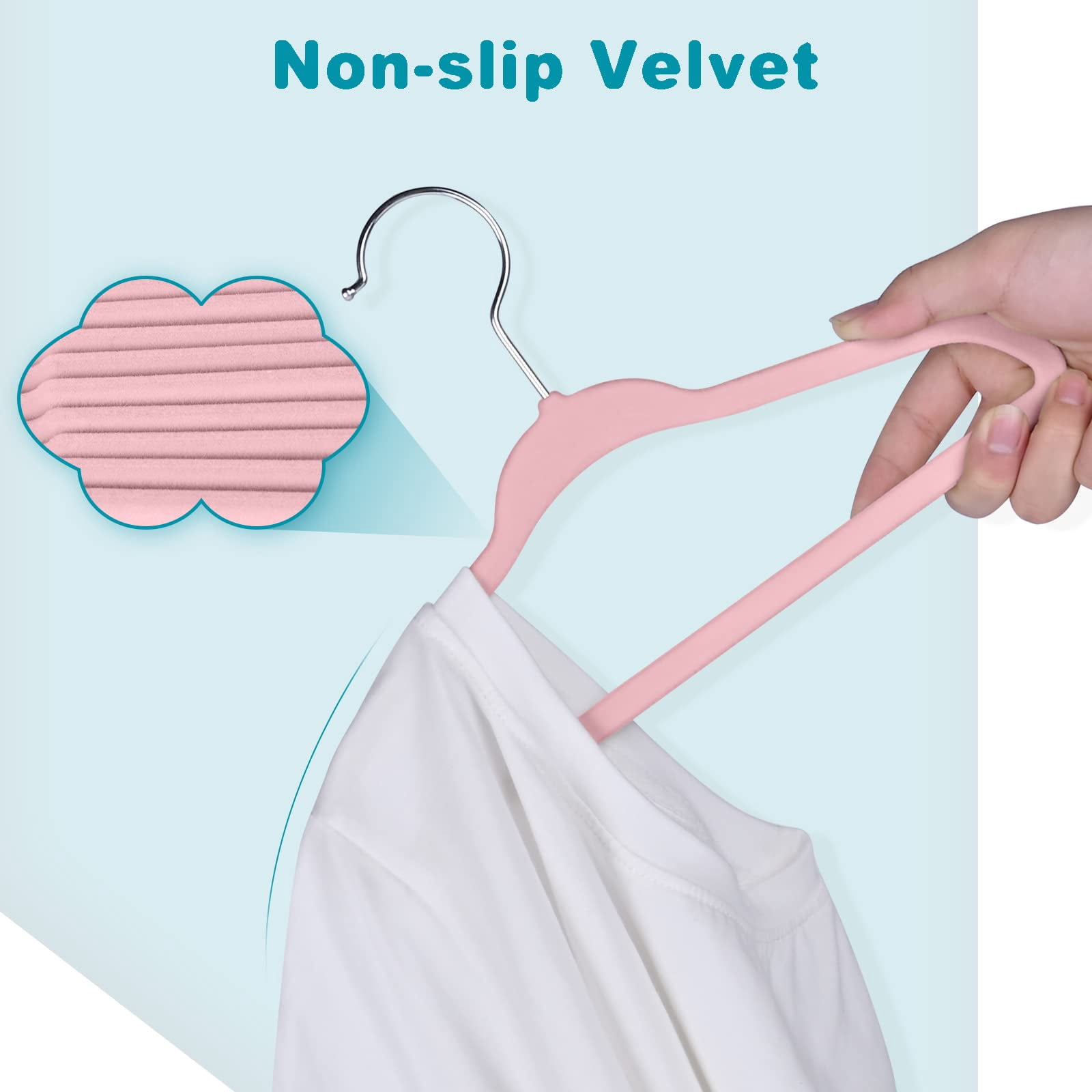 Children's Clothes Hangers Blush Pink Baby-50 Pack 11 Inches