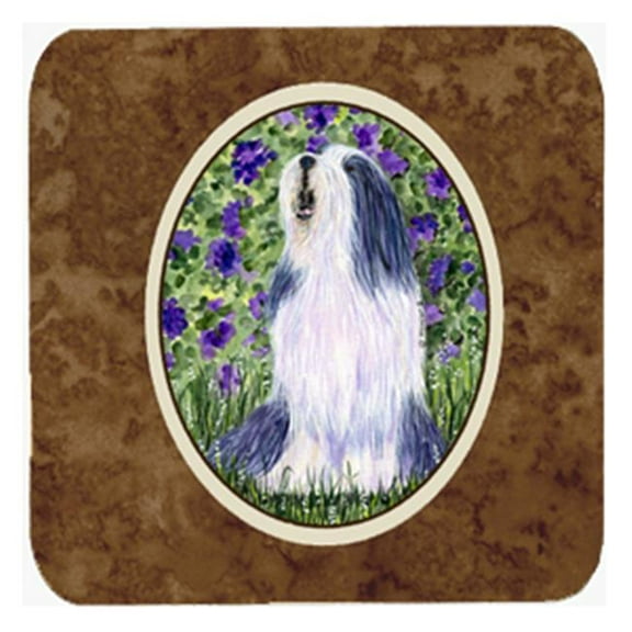 Bearded Collie Foam Coasters, Set Of 4