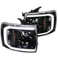 thumbnail image 4 of Spec-D Tuning LED Light Bar Jet Black Housing Clear Lens Projector Headlights + Glossy Black Mesh Style Grille Compatible with 2007-2013 Chevrolet Silverado Left + Right Pair Headlamps Assembly, 4 of 7