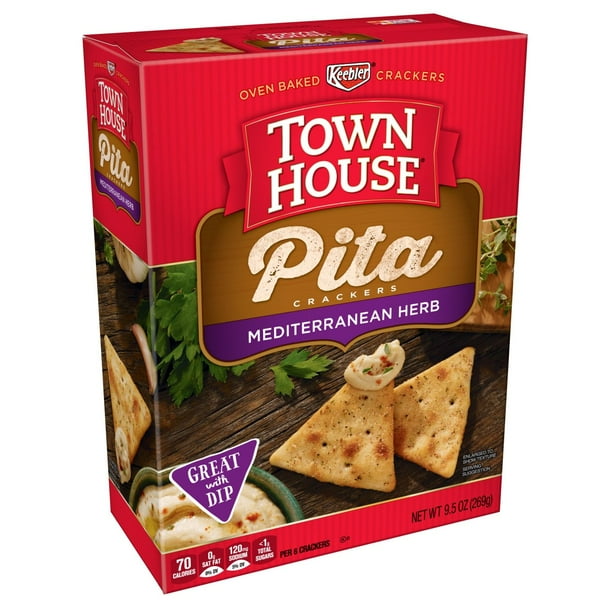 Town House Pita Crackers, Mediterranean Herb, 9.5 Oz