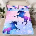 thumbnail image 2 of Manfei Animal Unicorn 4pcs Bed Sheets for Girls Female,Dreamy Princess King Sheets,Gradient Galaxy Universe Super Cozy Sheet Set,Microfiber Bedroom Decor, 2 of 7