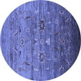 thumbnail image 1 of Ahgly Company Machine Washable Indoor Round Oriental Blue Industrial Area Rugs, 3' Round, 1 of 4