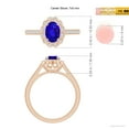 thumbnail image 5 of ANGARA Natural Vintage Style Tanzanite & Diamond Scalloped Halo Ring in 14K Rose Gold for Women (Size-7x5mm) | December Birthstone, Anniversary, Jewelry Gift for Women | Natural Tanzanite Ring, 5 of 9