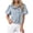 #68-Gray, variant on Craaazy Women's Ruffle Trim Striped Prints Puff Sleeve Top - Lightweight Polyester V-Neck Blouse for All Seasons Gifts