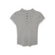 thumbnail image 5 of Small Stature Temperament Slim Fit Knit Sweater 2024 Spring/summer New Button Up Chinese Style Short Sleeved Top, 5 of 5