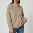 thumbnail image 5 of XRoczxe Women's Full Zip Sherpa Fleece Jacket, Soft Warm Teddy Coat with Zipper Pockets, Casual Stand Collar Winter Pullover for Daily Wear & Travel, 5 of 8