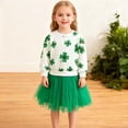 thumbnail image 7 of YTCAMLO Toddler Girls Tulle Tutu Dresses Casual Long Sleeve Crewneck Swing Dress A Line Tiered Dress Comfy St Patricks Day Outfits, Green 12-18 Months, 7 of 7