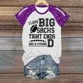 thumbnail image 4 of Womens Sequin Football Shirts 2025 Game Day Funny Graphic Short Sleeved Tops Summer Trendy Casual Pullover Tee Blouses, 4 of 5