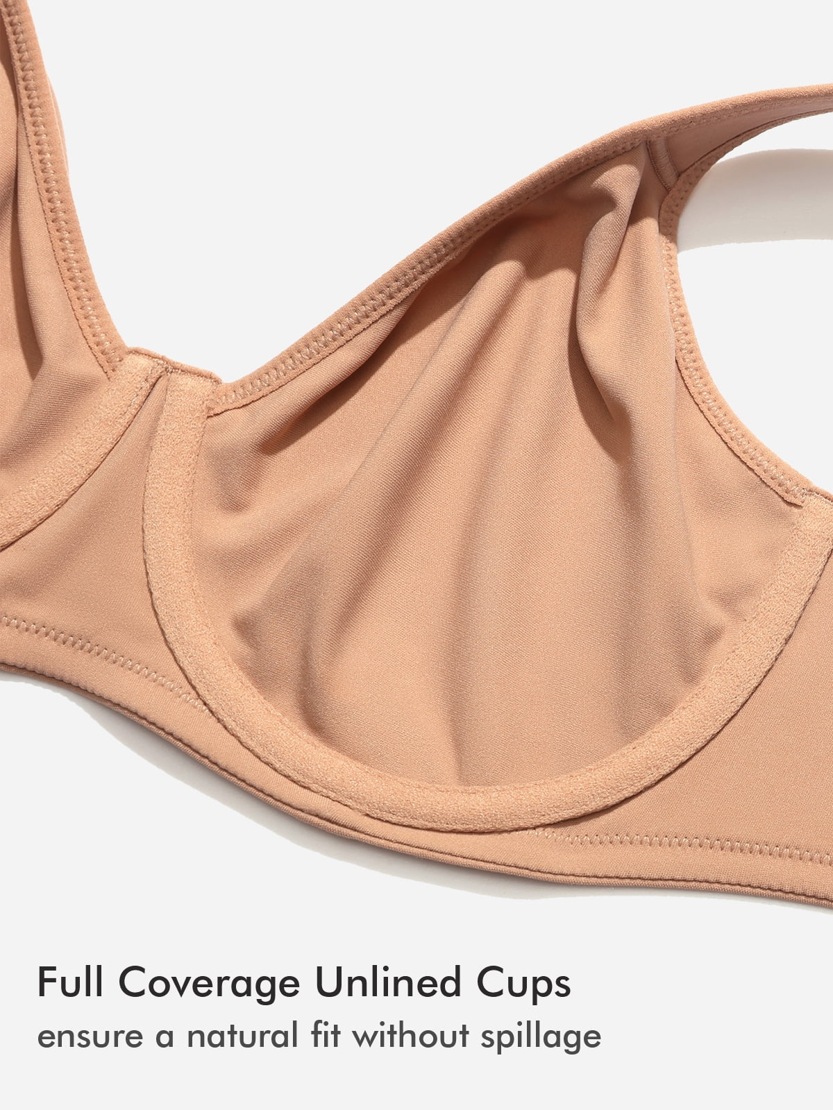 DELIMIRA Women's Inbarely Plus Full Coverage Bra Plus Size Underwire Unlined Seamless Bras