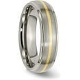thumbnail image 5 of Chisel Titanium Brushed Center with 14k Gold Inlay 6.2mm Ridged Edge Band - Ring Size 13.0, 5 of 8