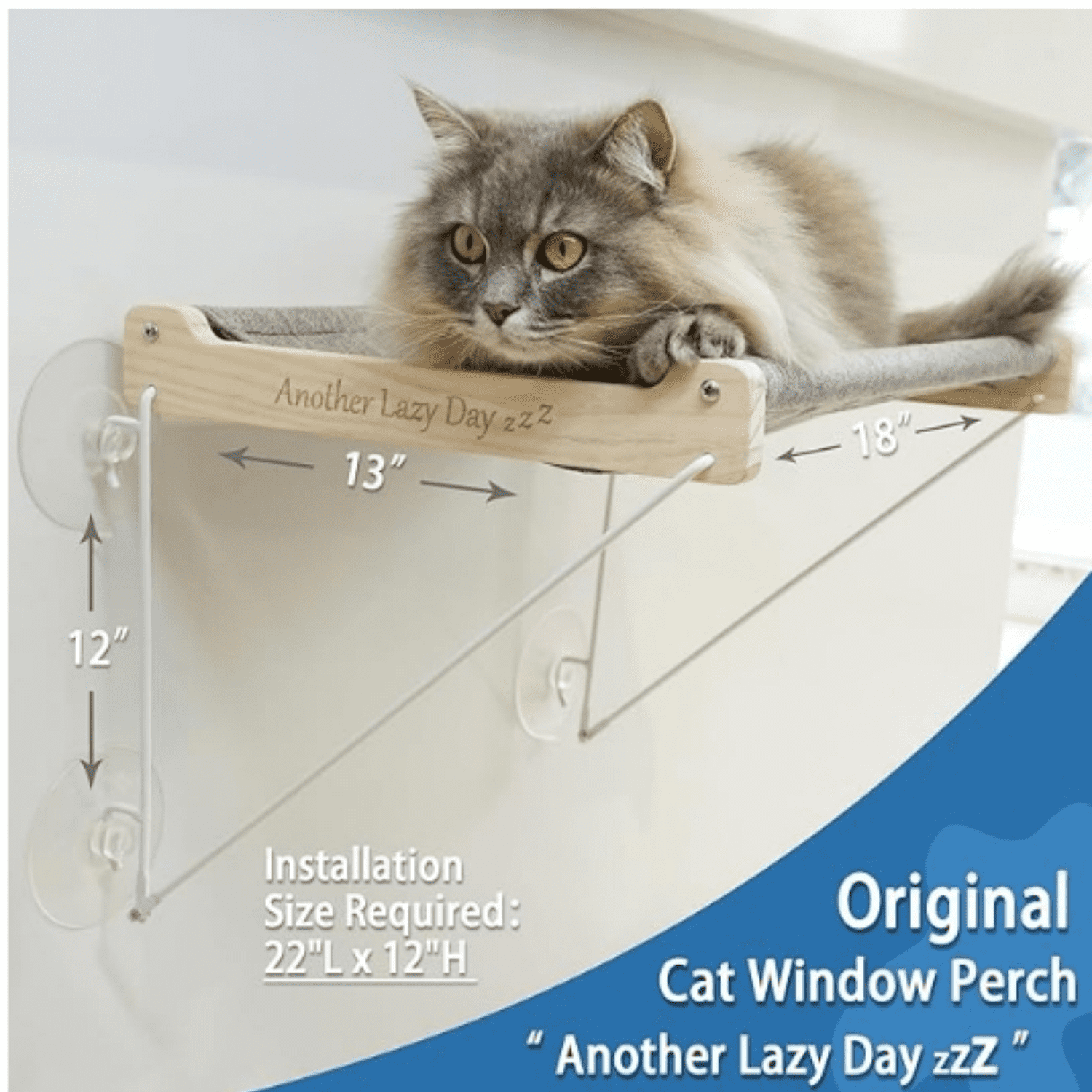 Cat Window Perch, Foldable Cat Hammock for Window, Stable Window Shelves for Indoor Cats, Set Includes 2 Pack of Window Stairs