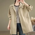 thumbnail image 5 of Women's Fashion Fall Winter Loose Outwear Jacket Turn Down Collar Pockets​​, 5 of 8