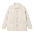 thumbnail image 6 of Womens Collared Jacket Quilted Button Front Long Sleeve Versatile Everyday Jacket, 6 of 9