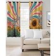 thumbnail image 2 of Sunflowers Blackout Curtains 72 Inches Long, Summer Botanical Floral Leaf Colorful Stripes Thermal Insulated Black Out Curtains, Darkening Window Curtain for Bedroom Living Room 52"x72" 2 Panels, 2 of 9