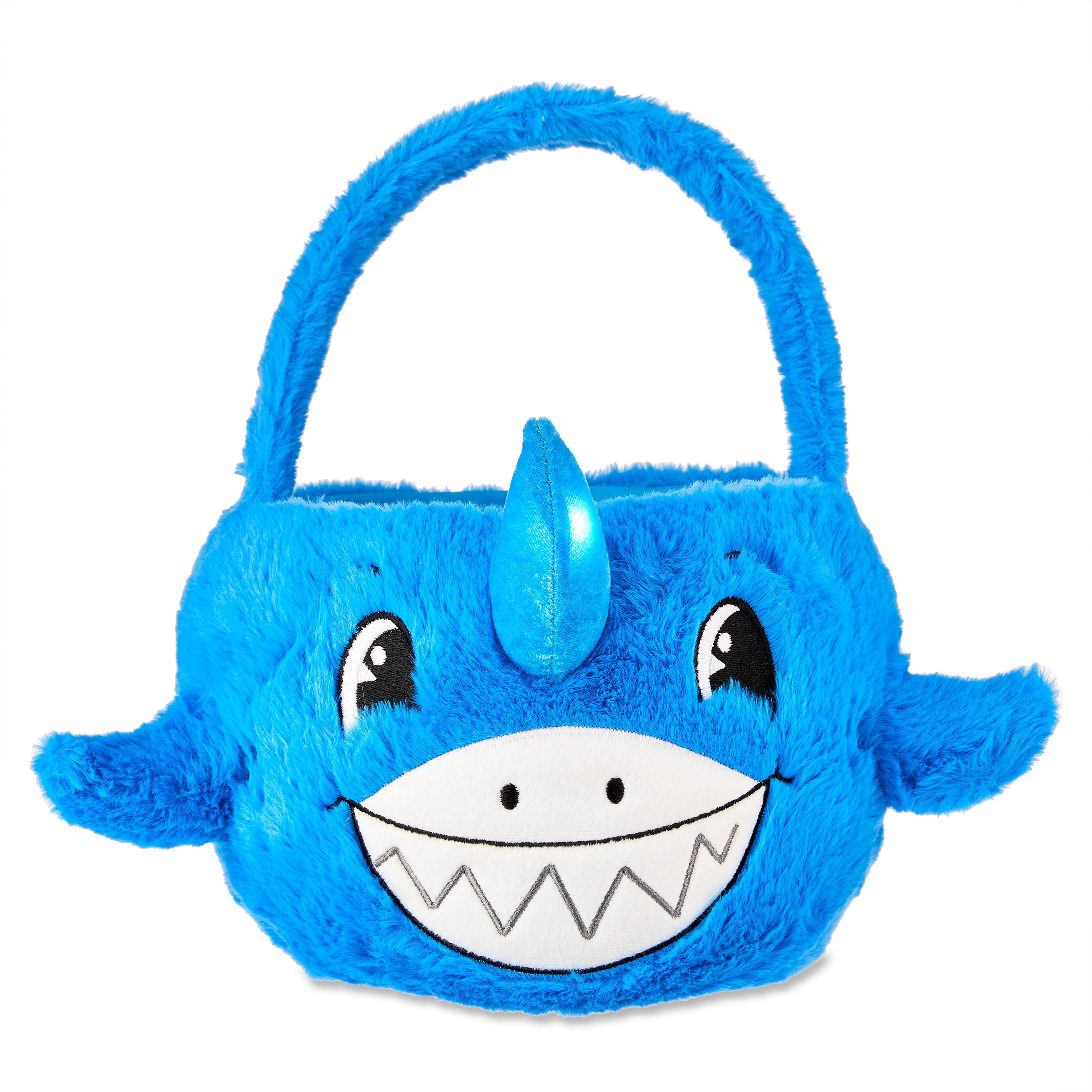 "Way to Celebrate! Easter Plush Light Up Easter Basket, Blue Shark"