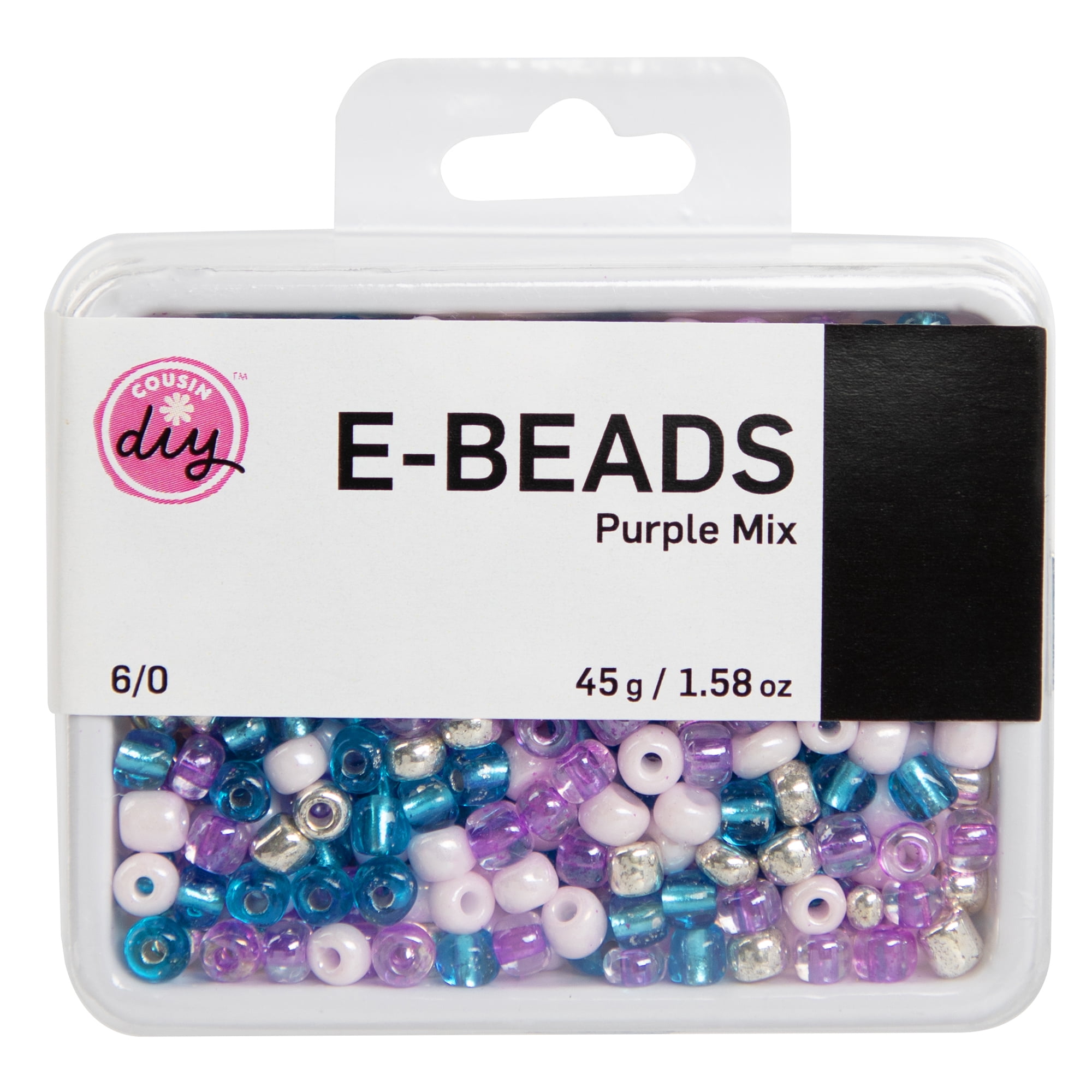 Cousin DIY E-Bead Purple & Aqua Mix for Crafting and Jewelry, 45g