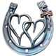 thumbnail image 1 of Herradura de hierro forjado a mano, herradura de la suerte para ella, regalos de resina con forma de corazón de herradura (dos corazones), 1 of 7