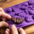 thumbnail image 4 of XHKUYI Halloween Silicone Candy Molds 7.8 inches, 16 Cavity Bat Pumpkin Tombstone Spider Bone Food Grade Silicone Mold, for Chocolate, Candy, Soap, Cake Decoration, Halloween Baking Supplies, 4 of 9