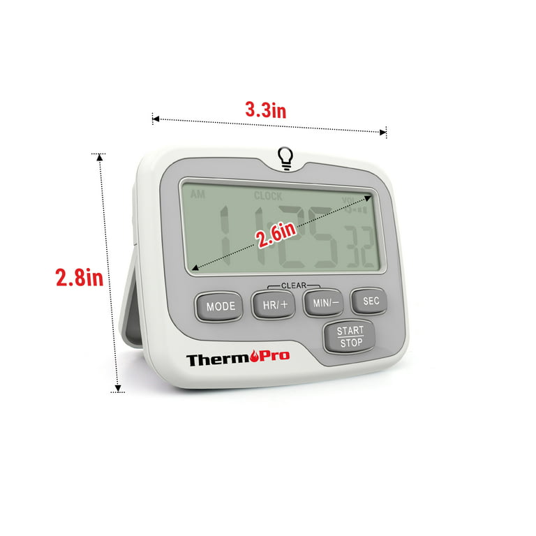 ThermoPro TM03W Digital Timer for Kids and Teachers Kitchen Timers for  Cooking with 2-Level Alarm Volume Countdown Timer Stopwatch TM03W - The  Home
