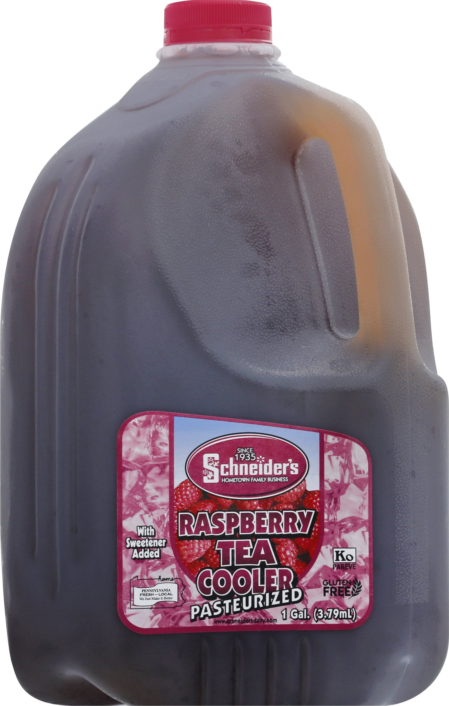 Schneider's, Raspberry Iced Tea Cooler, 1 Gallon, Naturally Caffeinated