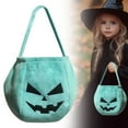 thumbnail image 2 of MOQIN Halloween Pumpkin Candy Bags for Kids, Trick or Treat, Reusable Pumpkin Buckets Trick or Treat Bags Holder Handbag for Kids Costume Party Favors Supplies, Light blue, 2 of 9