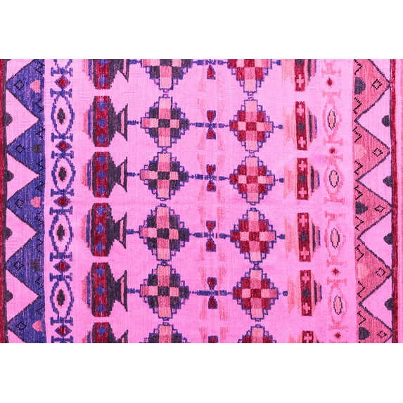 Ahgly Company Indoor Rectangle Abstract Pink Modern Area Rugs, 2' x 4'