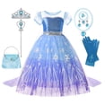 thumbnail image 5 of Girls Elsa Cosplay Princess Costume Frozen Role Play Dress Up Fancy Frocks Party Gown Sequin Mesh Vestidos Girls Birthday Dress, 5 of 5