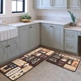 thumbnail image 1 of Coffee Kitchen Rugs and Mats Non-Slip, Washable, Stain and Fade Resistant, Suitable for Kitchen Mat Set of 2 Coffee Kitchen Decor 17" x47"+17"x30", 1 of 6