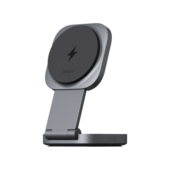 AUKEY 2-in-1 Foldable MagSafe Wireless Charger | Qi2-Certified, 15W Fast Wireless Charging