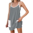 thumbnail image 2 of Penkiiy Stylish Women's Tennis Dress with Built-In Shorts | High-Performance Summer Mini Dress for Sports & Casual | Lightweight, Anti-Chafe Design 2XL Gray, 2 of 8
