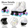 thumbnail image 3 of EONROACOO White Roller Skates for Women Girls Double Row Light up Quad Skates(Women 7/Men 6), 3 of 10
