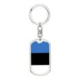 thumbnail image 1 of Estonia Flag Keychain Dog Tag Stainless Steel or 18k Gold, 1 of 8