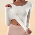 thumbnail image 3 of Auralook Long Sleeve Undershirt for Women Soft Round Neck Thermal Shirts Base Layer Warm Bottom Tops, 3 of 8