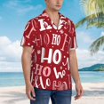 thumbnail image 3 of Fuzoiu Ho Pattern Funny Christmas Print Hawaiian Shirt for Men, Summer Beach Casual Short Sleeve Button Down Shirts, Men’s Beach Summer Shirts with Pocket,3X-Large, 3 of 7