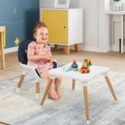 SalonMore Wooden 5-in-1 Baby High Chair Infant Convertible Chair,Blue