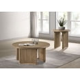 thumbnail image 2 of Adina 2-piece Round Coffee Table Set Distressed Light Brown, 2 of 13