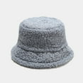 thumbnail image 2 of iHPH7 Bucket Sun Hats Fur Bucket Hat Camping Hat for Women Fur Hat Fuzzy Winter Hat, Blue M, 2 of 9
