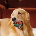 thumbnail image 4 of Christmas Dog Toy Squeaky Bone Shaped Chew Ball for Small Medium Dogs Dental Cleaning Festive Holiday Pet Gift Teething Toy with Gum Massage Texture Clearance, 4 of 6