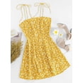 thumbnail image 2 of ZAFUL for Women's Daily Cami Tiny Floral Mini Dress Sun Yellow L, 2 of 5