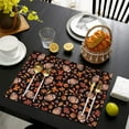 thumbnail image 3 of Autumn Dinner Placemats Set of 6, 12x18 Inch Rustic Linen Table Mats with Pumpkin and Sunflower Pattern, Washable Farmhouse Dining Decor for Thanksgiving Parties, 3 of 5