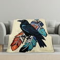 thumbnail image 3 of Raven Feather Wall Hanging Inspired Flannel Blanket Soft Warm Comfortable For Sofa Bed Travel Camping Living Room Office Chair Polyester Fiber Gift For Family Or Friends, 3 of 10