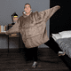 thumbnail image 5 of Sudadera cobija oversize con capucha unitalla y unisex color café Claro, 5 of 6
