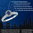 thumbnail image 2 of Gem Stone King 10K Two Tone Gold Blue Created Sapphire and Lab Grown Diamond Engagement Ring for Women | 0.89 Cttw | Round 5MM | Gemstone September Birthstone | Size 7, 2 of 6