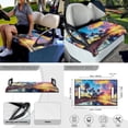 thumbnail image 3 of Jeiento 4 PCS Golf Cart Seat Cover with Steering Wheel Cover and Golf Cart Flags Seafront Small Flag for Golf Cart Universal Seat Blanket 13-14 Inch Steering Wheel Covers Club Car Decoration, 3 of 5