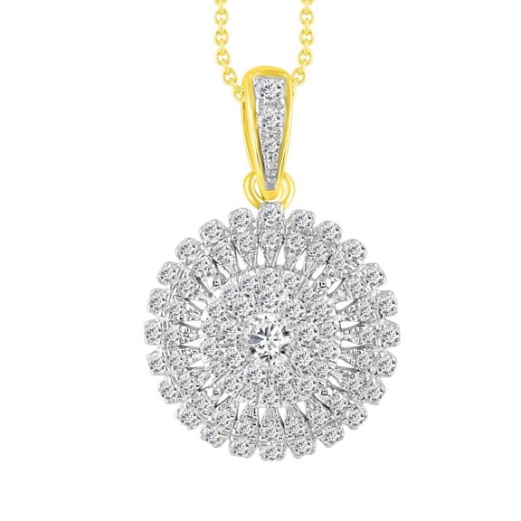 Bellano Women's Pendant 0.50Ct Round Diamond 10K Yellow Gold