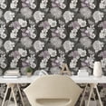 thumbnail image 2 of Ambesonne Springtime Peel & Stick Wallpaper for Home, Bitonal Flowers Boho Art, 13"x72", Charcoal Grey White, 2 of 5