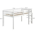 Zimtown Twin Size Loft Bed with Stairs Wood Low Sturdy Loft Bed for