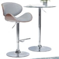 thumbnail image 3 of WyndenHall  Avondale Mid Century Modern Bentwood Adjustable Swivel Bar Stool - 20.9 W x 20.5 D x 45.3 H Stone Grey Chrome Finish,Wood Finish, 3 of 5