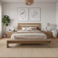 thumbnail image 3 of Ophelia 4 Piece Bedroom Set with Headboard, Slatted Bedframe, 2 Nightstands, 3 of 5