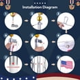 thumbnail image 6 of Yescom Bravery 20Ft Eagle Topper Sectional Flag Pole Kit Aluminum Outside Inground Garden with 3'x5' USA Flag Silver, 6 of 9